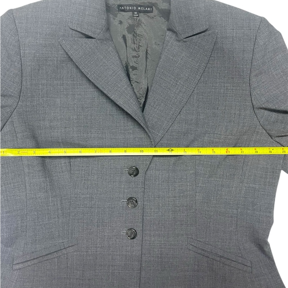 Antonio Melani Three Button Blazer Jacket Gray Size 14 - Picture 6 of 7
